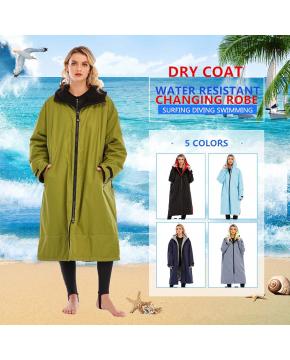 Windproof Dry Robe Oversized Warm Coat With Hood