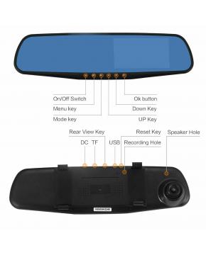 Dual-Mirror Front and Rear 1080p Dash Camera