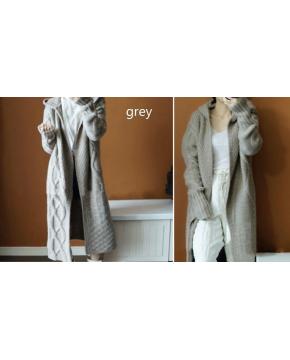 Long Knitted Hooded Cardigan - 3 Colours