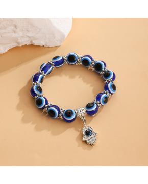 Two-Piece Evil Eye Necklace with Bracelet Set