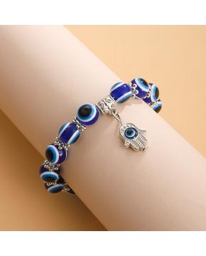 Two-Piece Evil Eye Necklace with Bracelet Set