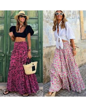 Women's Floral Print Long Skirt