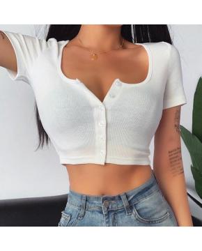 Square Neck Crop Tops for Women