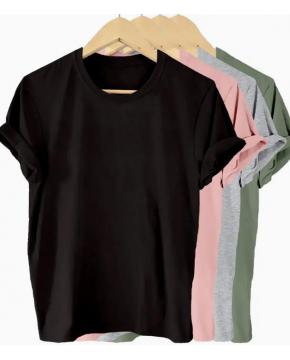 4-Pack Womens Solid Color T-Shirt