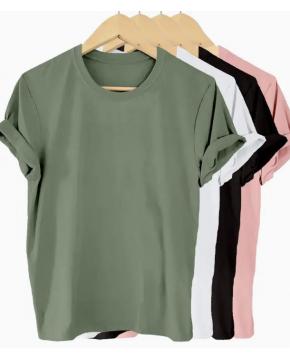 4-Pack Womens Solid Color T-Shirt 