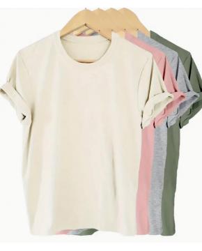 4-Pack Womens Solid Color T-Shirt 