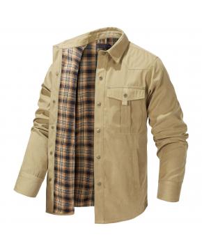 Men's Flannel Lined Button Down Shirt Ja...