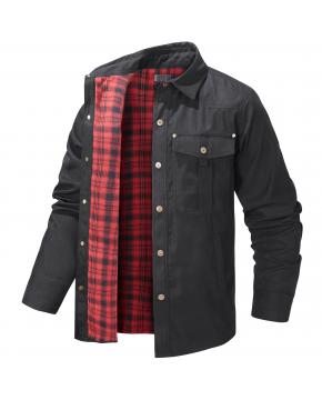 Men's Flannel Lined Button Down Shirt Jacket - 6 Colours & 5 Sizes