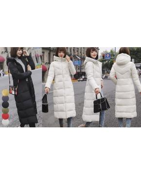 Long Hooded Puffer Jacket - 6 Colours & 5 Sizes