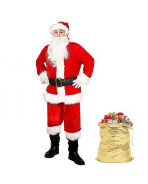 10pcs Deluxe Adults Christmas Santa Costume Suit